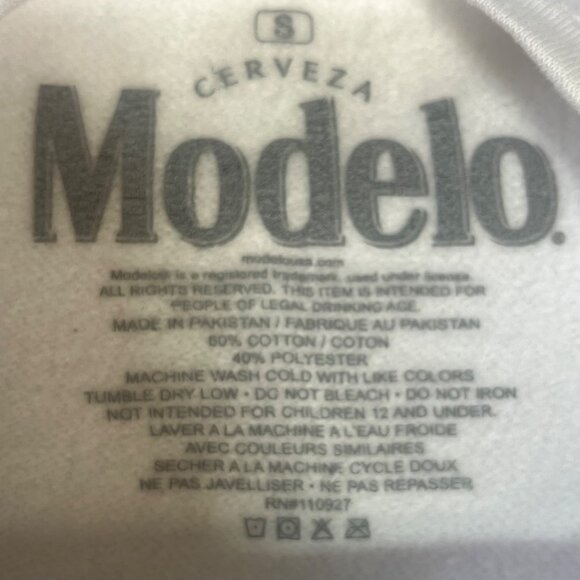 Modelo Cerveza Mens Sweatshirt Lion Graphic White Size Small New WOT - Picture 7 of 7